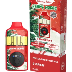 Berry Pudding Kush+Eggnog Truffle Flying Horse THC IX+THC-P+THC VIII 3 Flavors in 1 Christmas Edition 9G