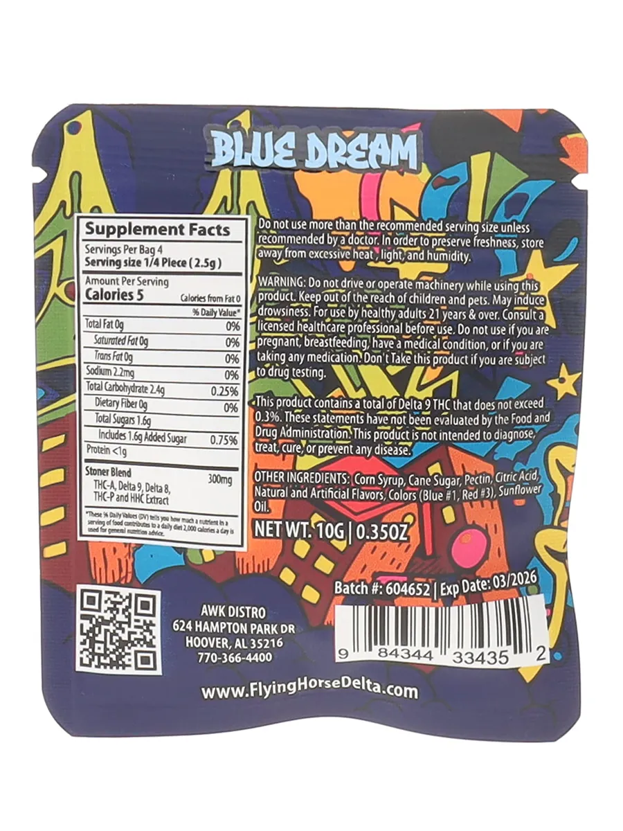 Blue Dream Flying Horse Stoner Blend Infused Gummies 1200MG - Image 2