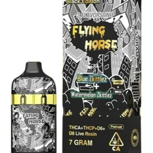Blue Zkittlez | Watermelon Zkittlez Flying Horse Stoner Blend Black Edition Disposable 7G