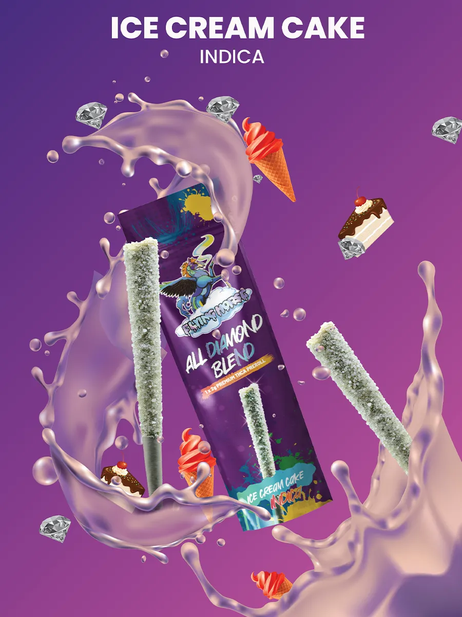 Ice Cream Cake Flying Horse All Diamond Blend THCA Pre-Roll 2G - Image 2