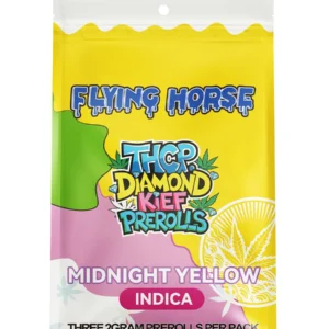 Midnight Yellow Flying Horse THCP Diamond Kief Pre-Rolls 3ct