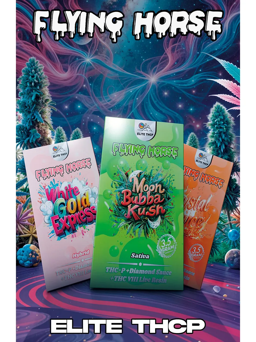White Gold Express Flying Horse THCP+Diamond Sauce+THC VIII Live Resin Vape 3.5G - Image 2