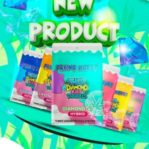 Alternative view of Blue Breeze Flying Horse THCP Diamond Kief Pre-Rolls 3ct