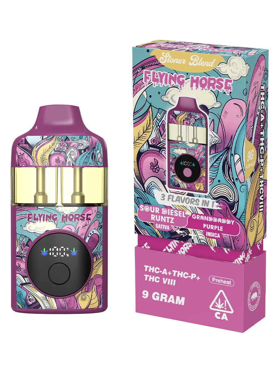 Sour Diezel Runtz | Granddaddy Purple Flying Horse Stoner Blend 3in1 Disposable 9G