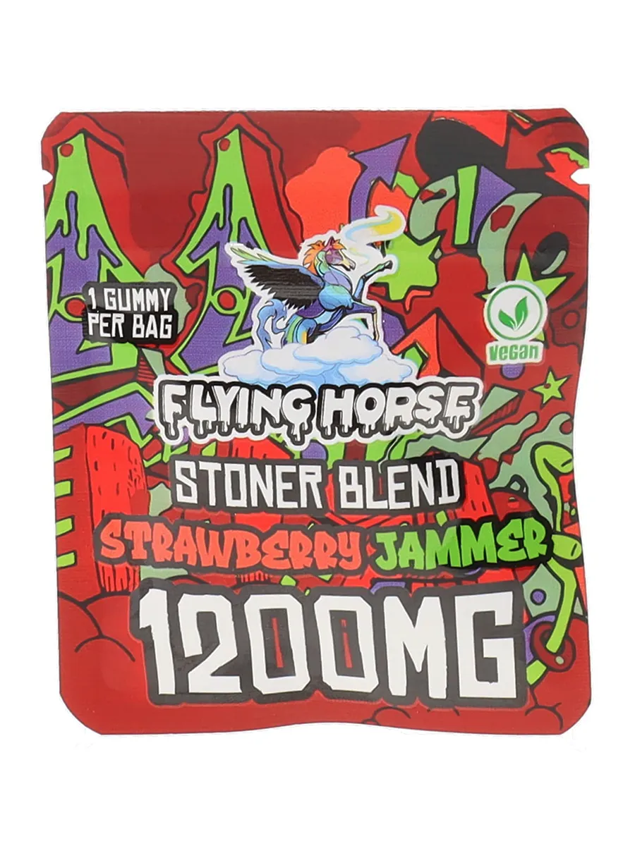 Strawberry Jammer Flying Horse Stoner Blend Infused Gummies 1200MG